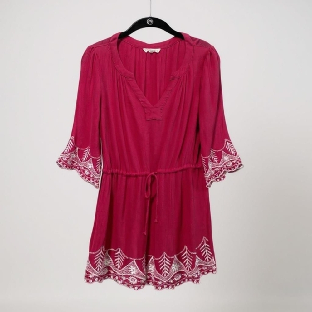 Crescent (Stitch Fix) Rita Hot Pink Embroidered Tunic Women’s Size Small